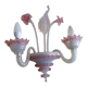 Applique en verre de Murano a fleurs roses
