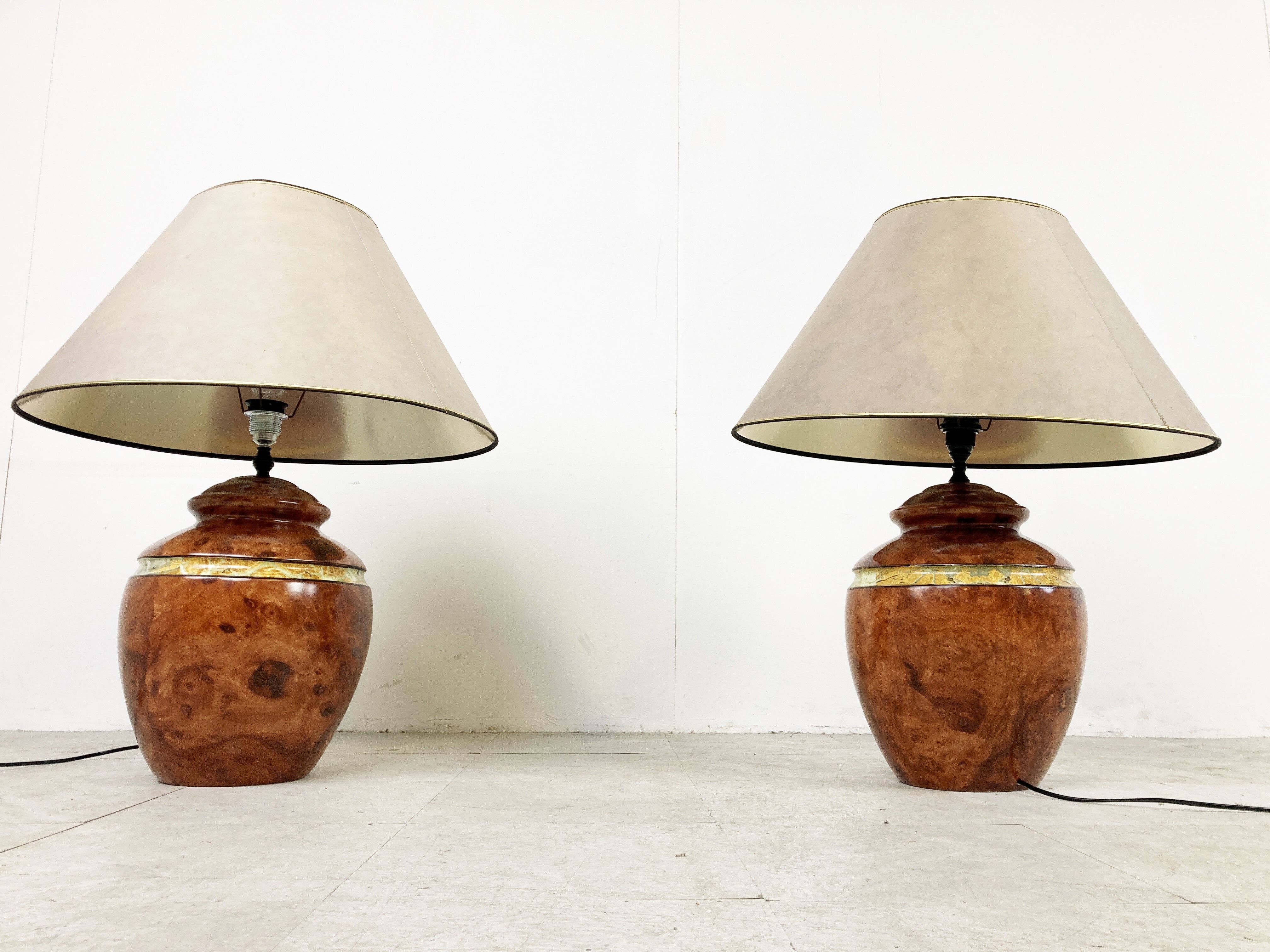 Paire de lampes de table chics, années 1980