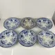 Set of 6 deep plates in ironstone "Flora" – Creil et Montereau, 19th century, blue