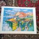 Lithograph José Palmeiro unsigned Spain Marina with boats 50x66 cm