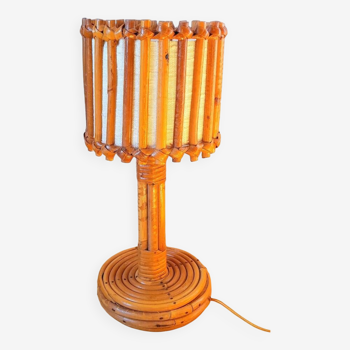 Louis Sognot rattan lamp from the 1950s