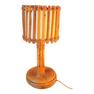 Louis Sognot rattan lamp from the 1950s