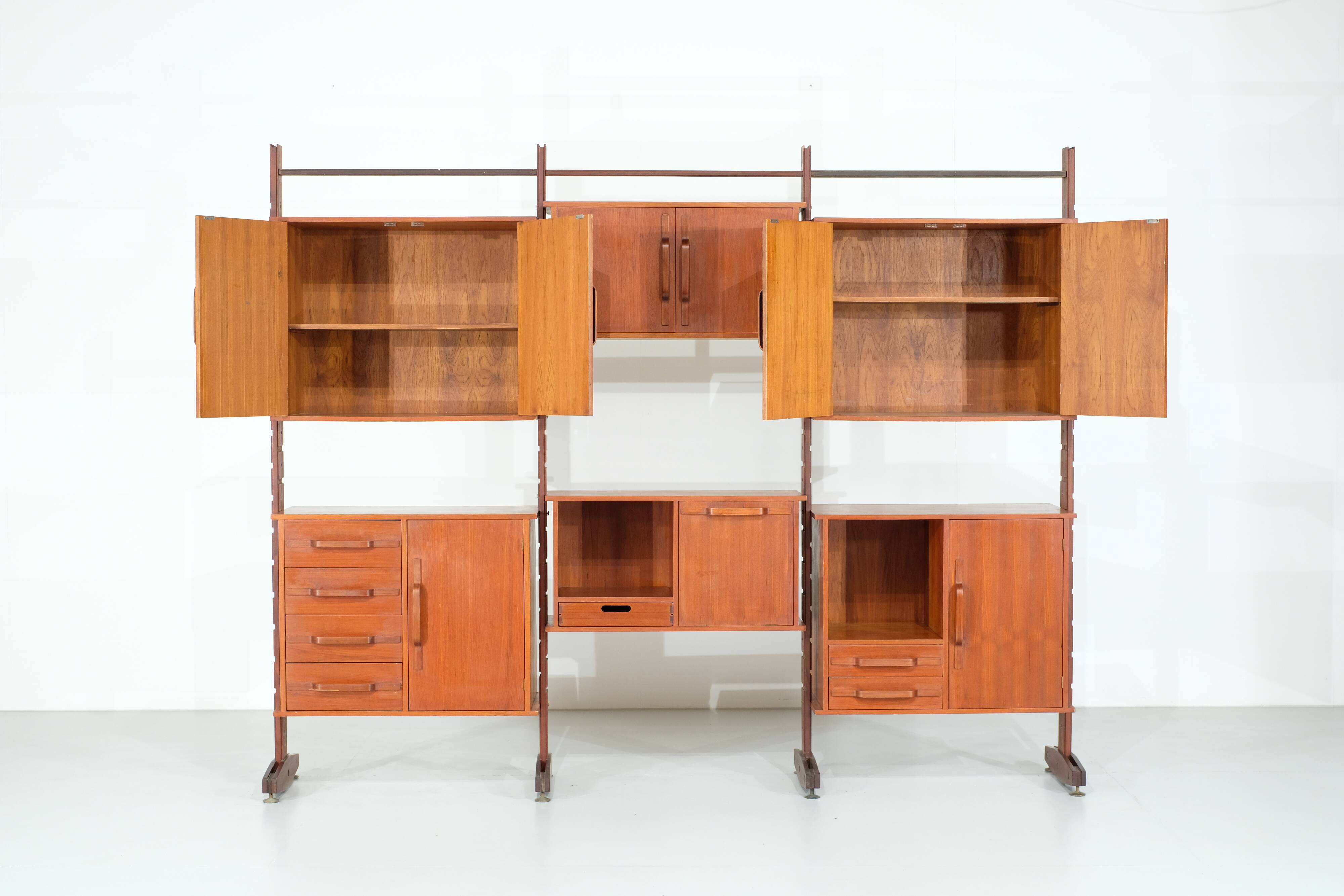 Italian teak wall unit - 1960s