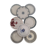8 assiettes dépareillées Terre de Fer