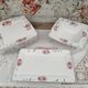 Rectangular dish in german porcelain white openwork bordered silver and old pinks