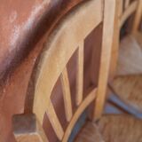 Set of 5 rustic straw chairs