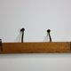 School wall coat rack, antique, 4 hooks, 100 cm
