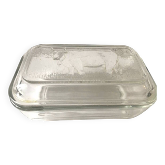 Arcopal cow butter dish