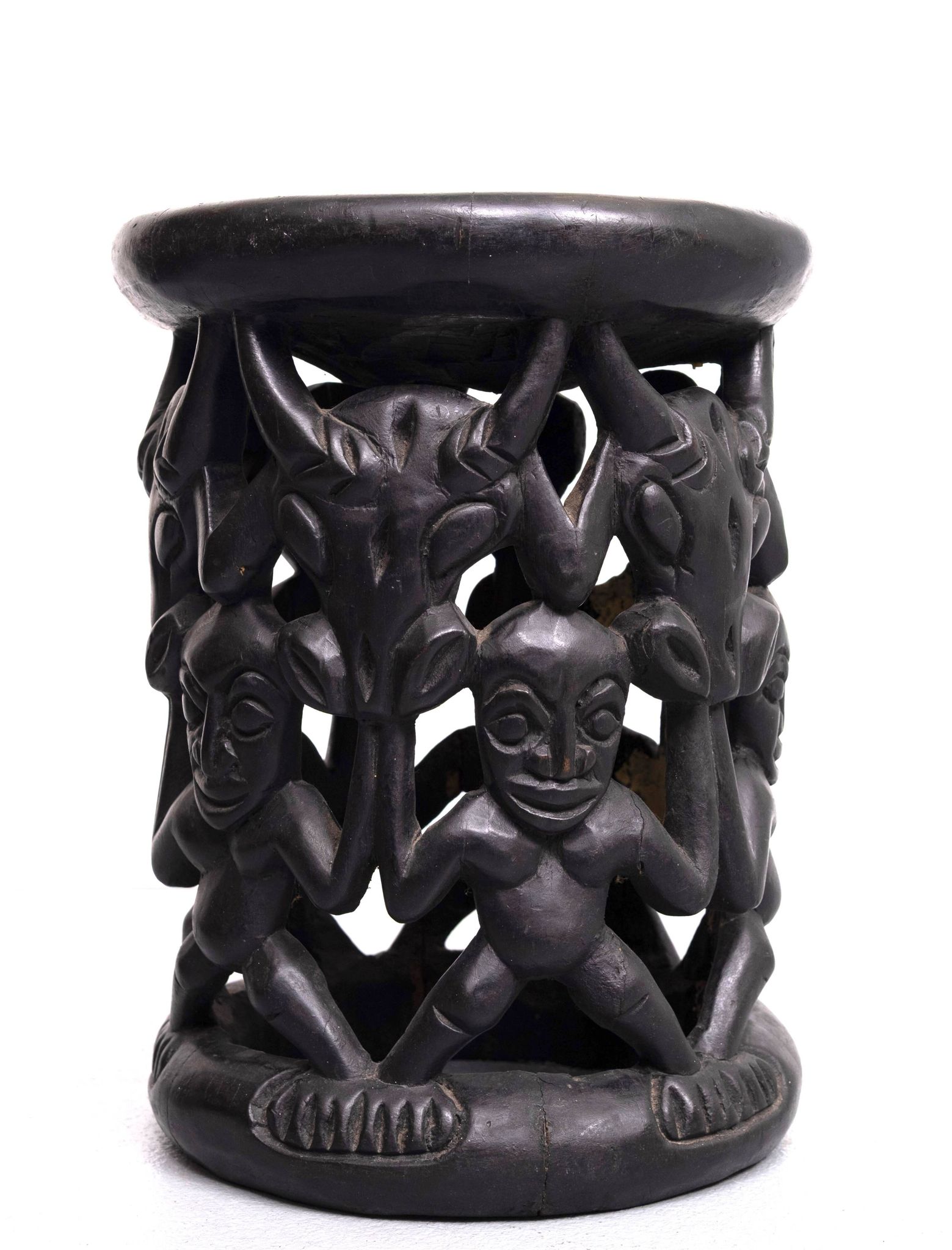 African tribal stool amileke, Cameroon Africa, 1950's