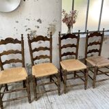 Set of rustic Provençal mulched chairs