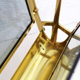 Glass and brass magazine rack, 1970s