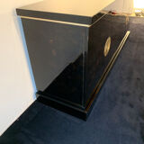 Black and gold lacquered buffet with Chinese handles, 1970