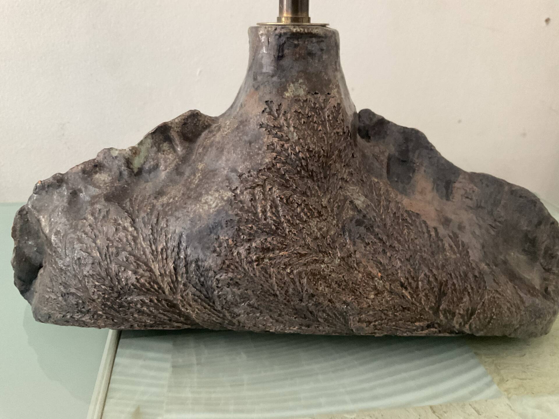 Vintage brutalist ceramic lamp base