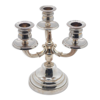 Chromed metal candlestick 3 arms