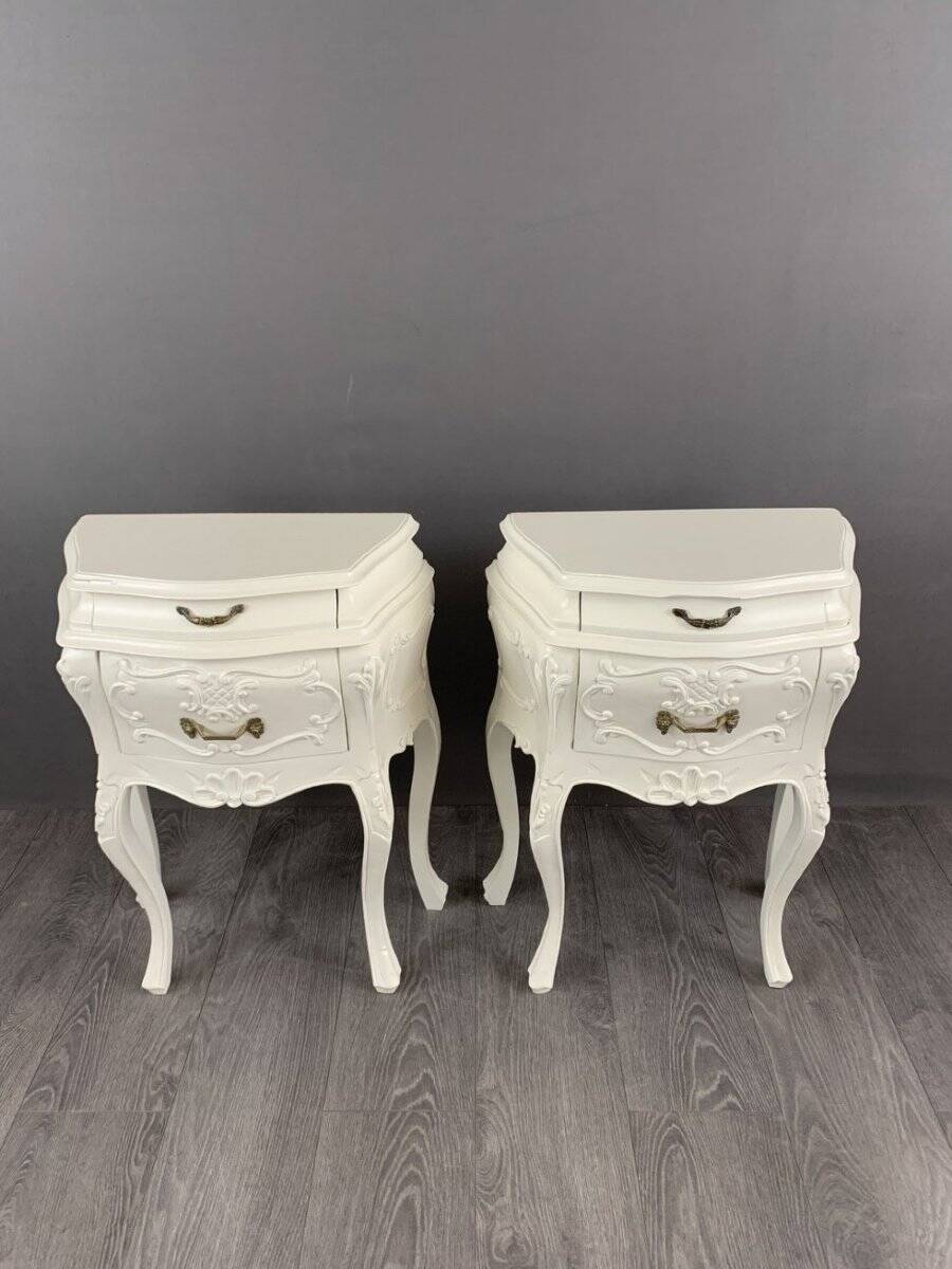 Louis XV Style Bedroom Set, Chest of Drawers and Two Bedside Tables, 20th Century