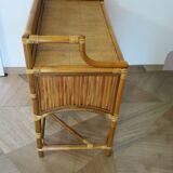 Vintage console/desk made of natural woven rattan, 1960s