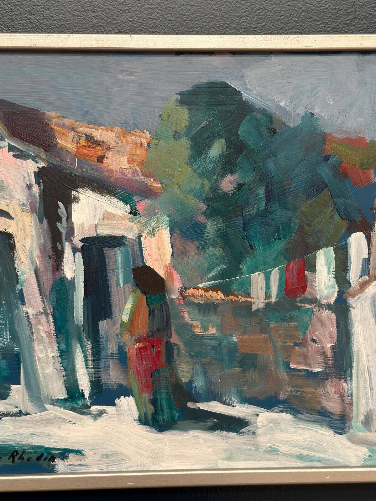 Original Swedish Oil On Panel – “Spanish Houses” By Tedde Rhodin