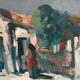 Original Swedish Oil On Panel – “Spanish Houses” By Tedde Rhodin
