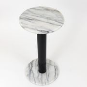 Postmodern pedestal table / plant stand in white Carrara marble, Italy, 1980s
