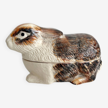 Vintage Michel Caugant rabbit slip earthenware terrine