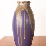 Large Art Deco glazed ceramic vase, by Léon Pointu, Puisaye stoneware.