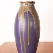 Large Art Deco glazed ceramic vase, by Léon Pointu, Puisaye stoneware.