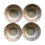 Set of 4 hollow plates red iron earth, Boulenger Choisy the King