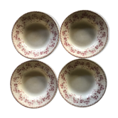 4 assiettes creuses terre de fer rouge, Boulenger Choisy le roi