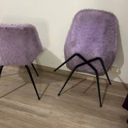 Pair of furry armchairs