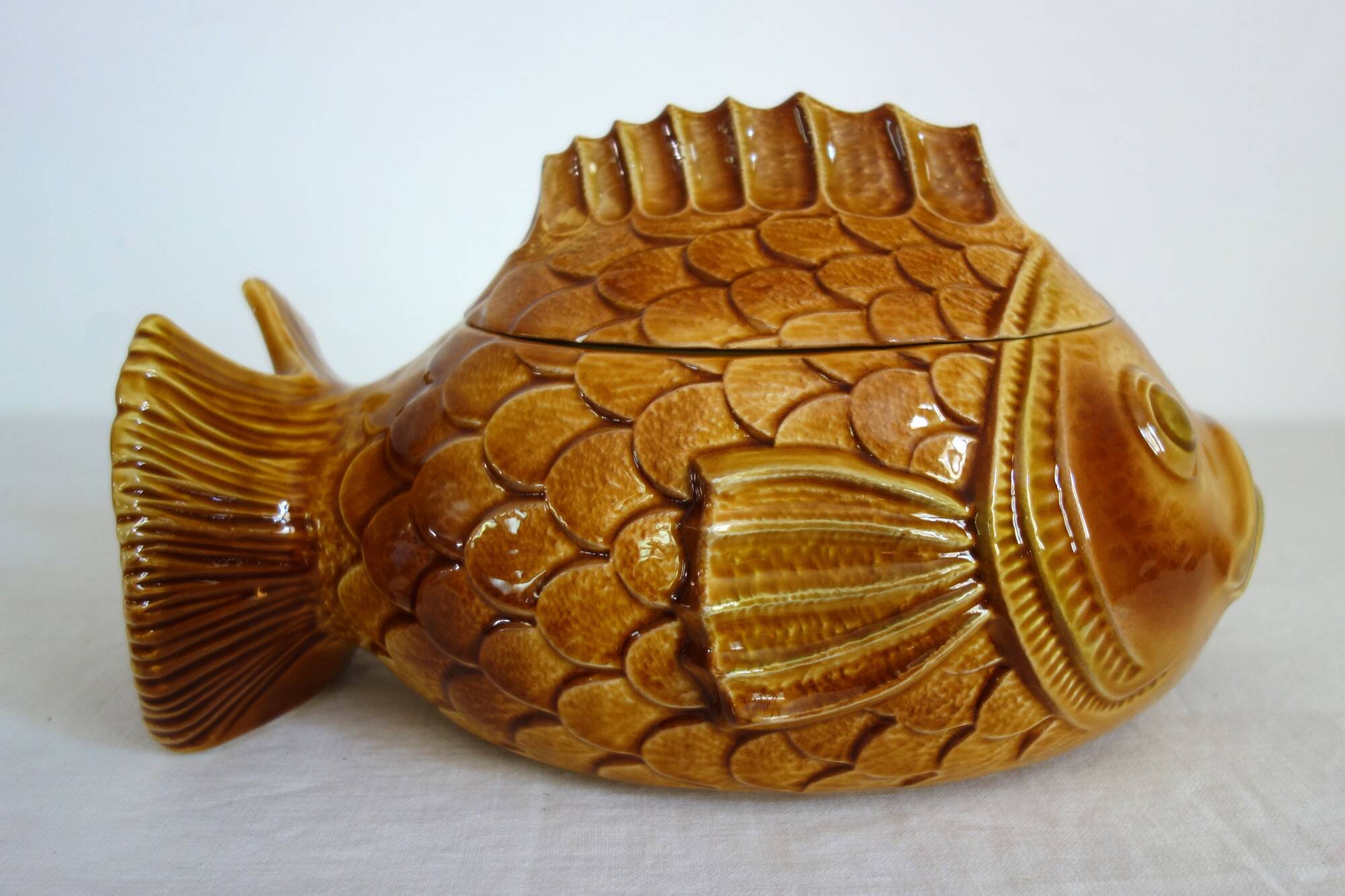 Fish service for 8 people, earthenware Sarreguemines.