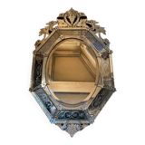 Venetian mirror with Napoleon III style pareclose in beveled and engraved glass