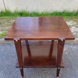 Scandinavian dark oak glossy serving trolley