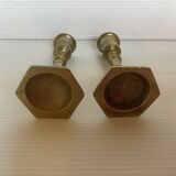 Pair of mini brass candle holders