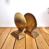 Pair of brass shell bookends