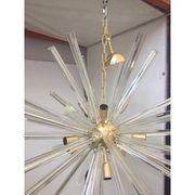Lustre Triedo Spoutnik en verre transparent de style Murano