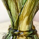 Vase en barbotine majolica gerbes de blé années 30 vintage