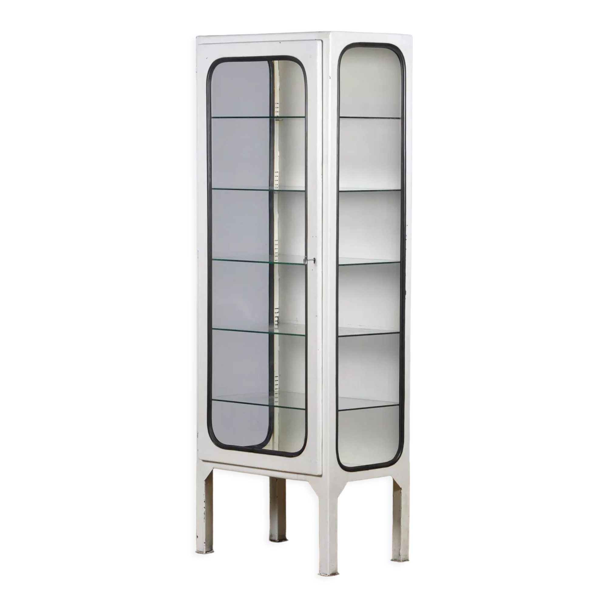 Vintage Iron Medical Cabinet 1970s