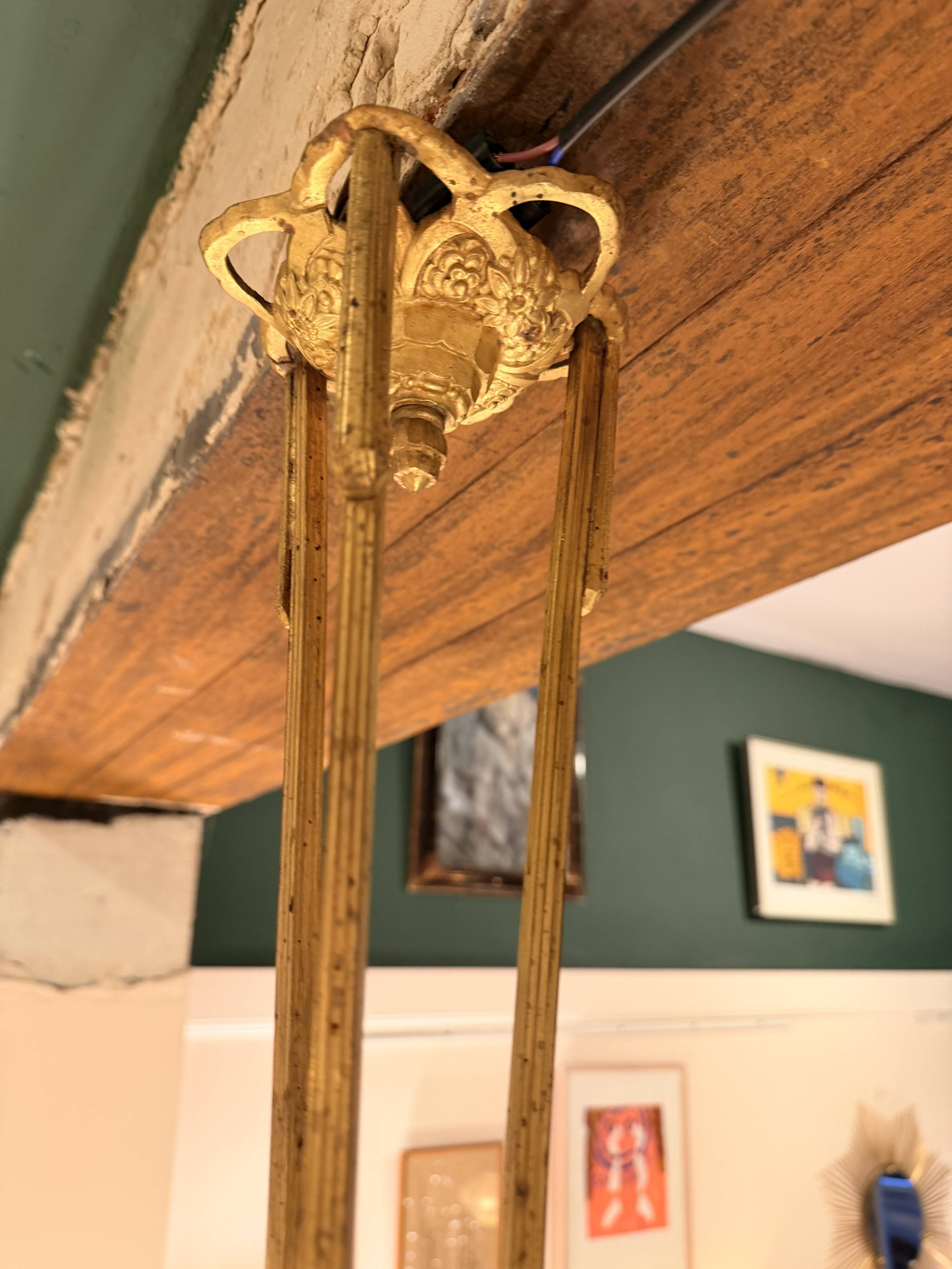 Gilded bronze lustre and glass paste – Müller Frères, Lunéville, circa 192.