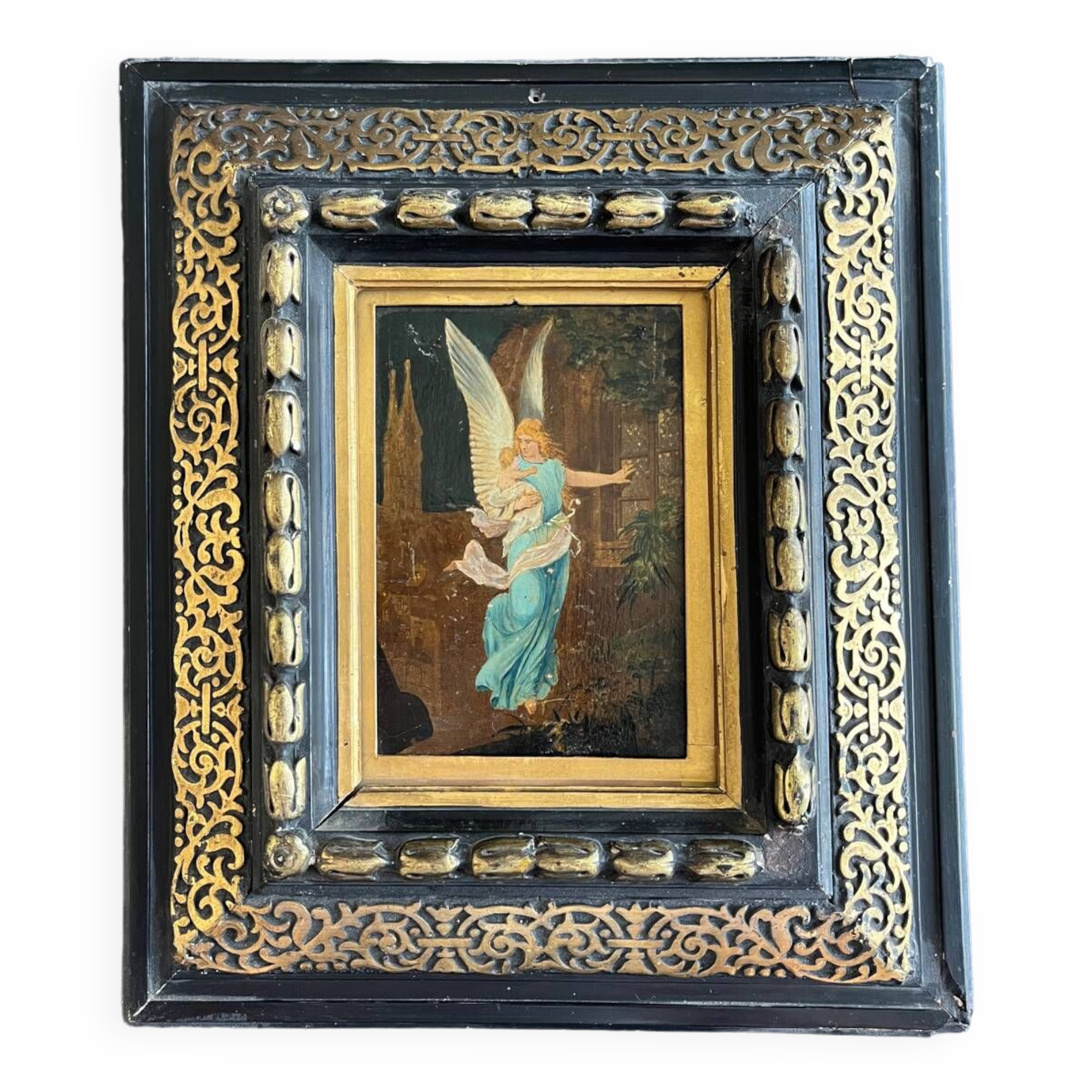 Old guardian angel painting