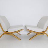 Pair Of Vintage Model S725 Beech Lounge Chairs By Dorothy & Paul Goble For Stag