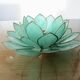 Capiz green mother-of-pearl and brass flower lamp, 1970s