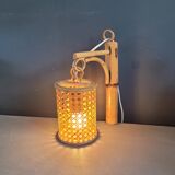 Vintage bamboo and cane wall light