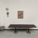 Grande table en bois ancienne esprit industriel