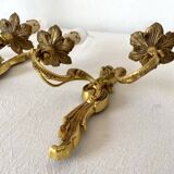 Paire d'appliques dorées style rocaille