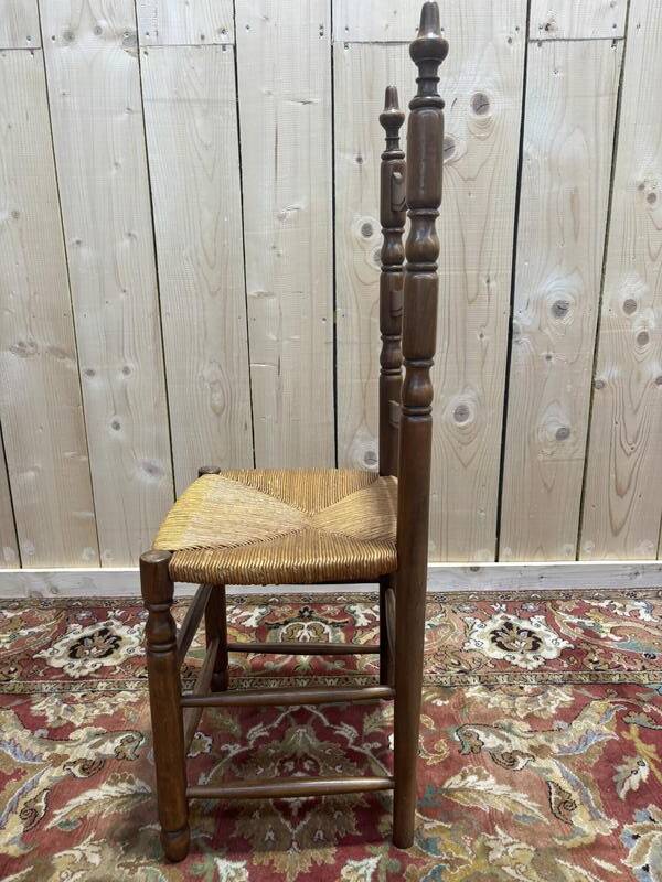 Série de 6 chaises paillées haut dossier