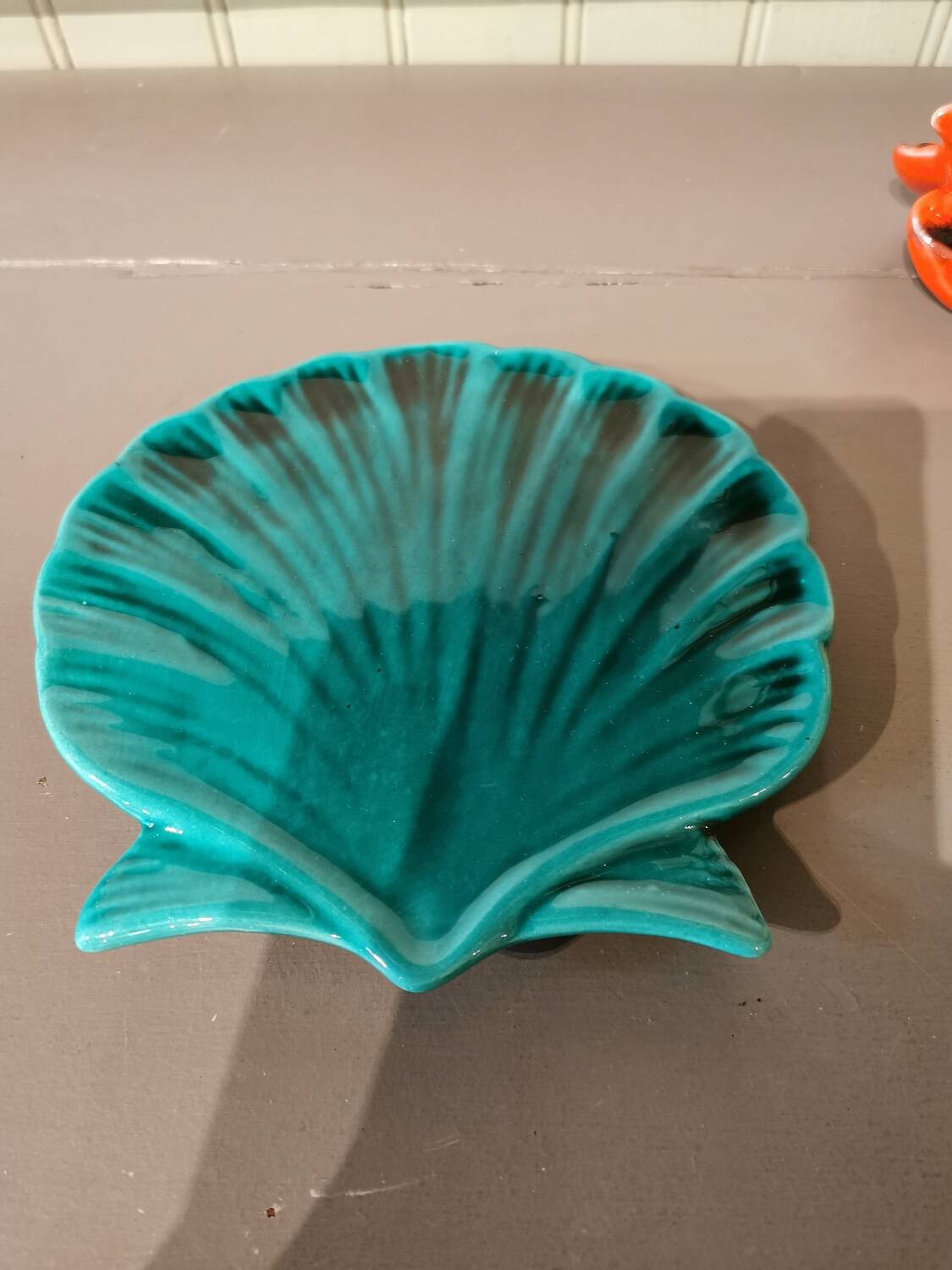 Vallauris vintage Barbotine condiment set