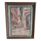 Tableau ancien représentant une rue de Lugano en Suisse