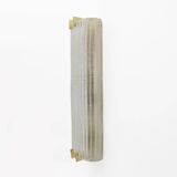 Pair of Modern Italian Brass and Murano Glass Textured Wall Sconces