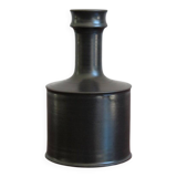 Black Ceramic Bottle Vase by Franco Bucci, Pesaro, 1970s