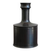 Black Ceramic Bottle Vase by Franco Bucci, Pesaro, 1970s